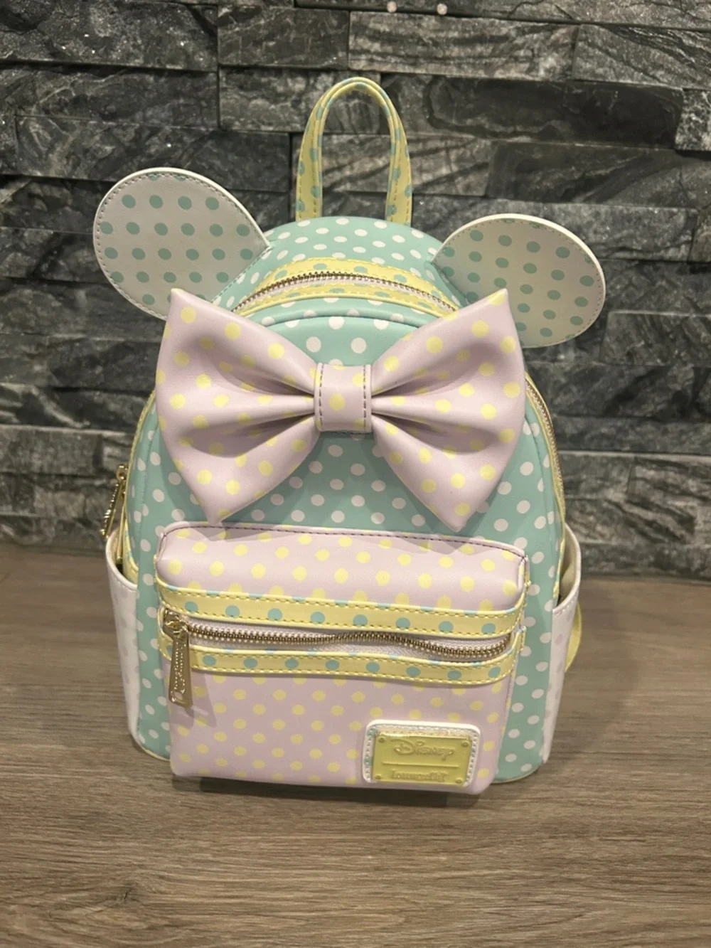 NWT Loungefly Disney Minnie Mouse‎ Pastel Polka Dot Mini Backpack